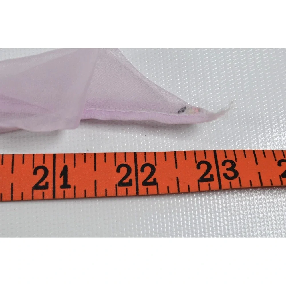 Vintage MCM 60s Half‎ Apron Sheer Purple Floral Pockets Waist Band 17